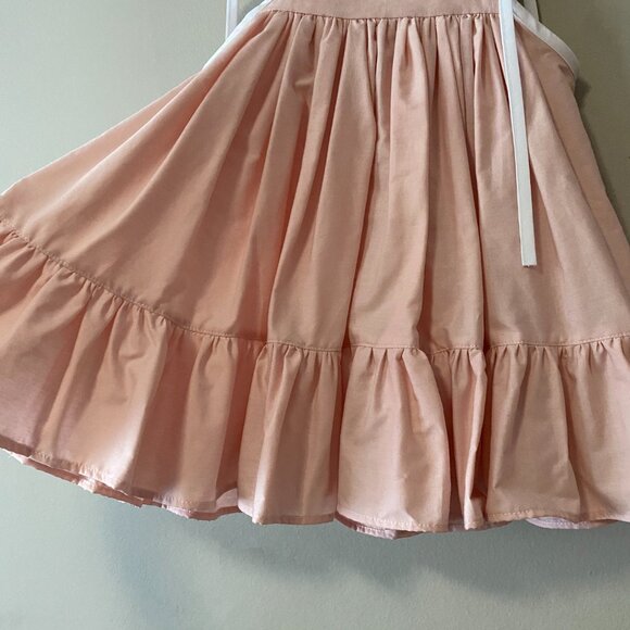 Handmade Children's Pink White 100% Cotton Tie Spaghetti Strap Dress - Picture 10 of 14